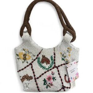 Handcrafted in India Western Theme Beaded Bag Horses Horse Shoes NWT